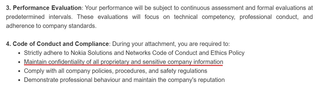 Snippet of clause four of the terms and conditions